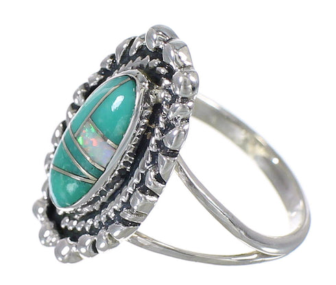 Sterling Silver Turquoise Opal Southwest Ring Size 4-1/2 QX85903